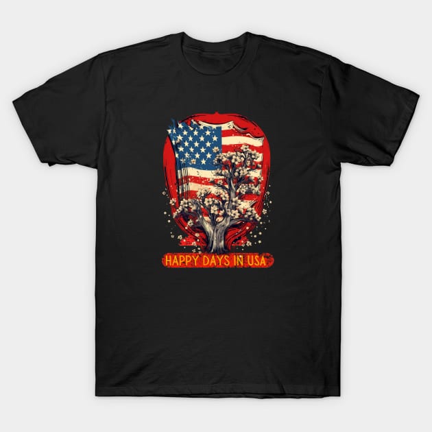 Happy days in USA T-Shirt by FehuMarcinArt